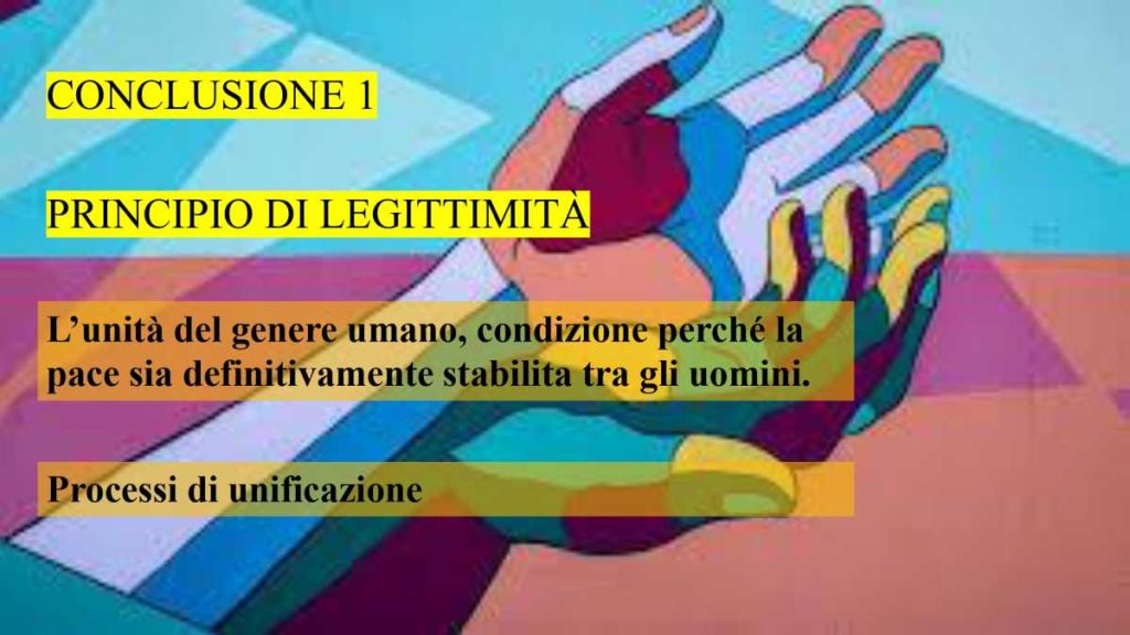 Immagine simbolica sull’unità del genere umano come base della pace e della legittimità sociale