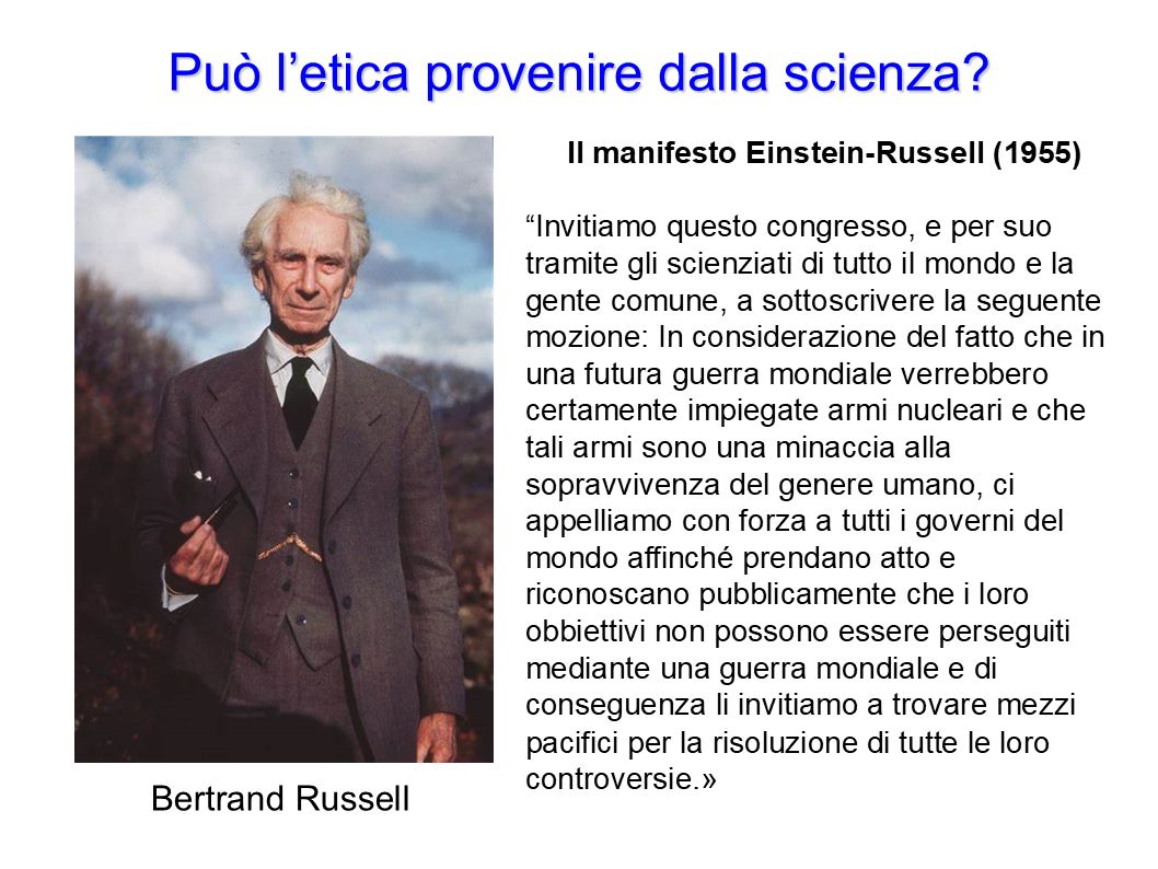 Bertrand Russell e testo del manifesto Einstein‑Russell del 1955 contro la guerra nucleare