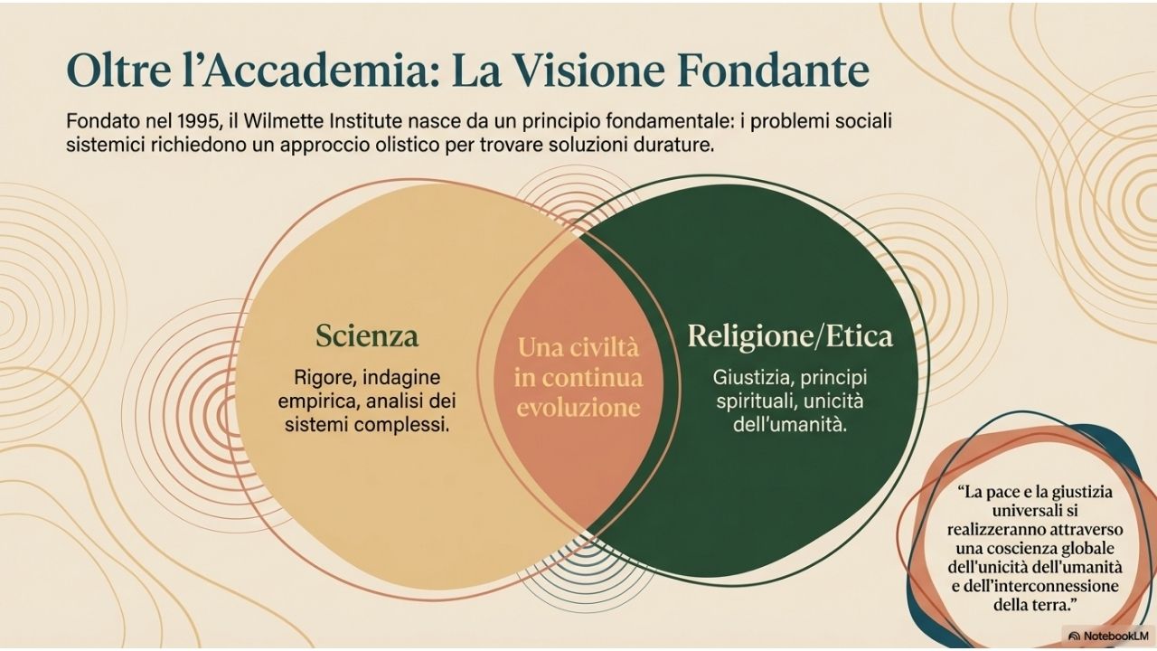 Diagramma che mostra l&rsquo;integrazione tra scienza e religione per una civilt&agrave; in continua evoluzione
